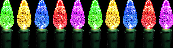 彩色漂亮led圣诞灯免抠png透明素材