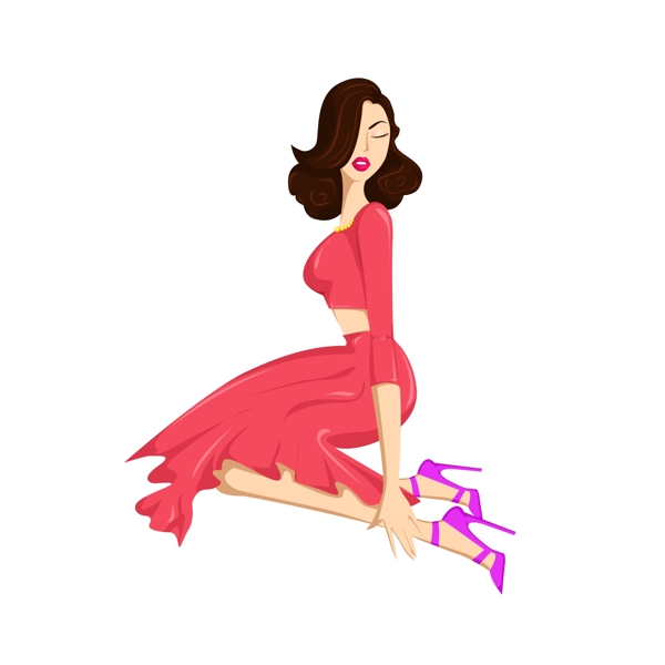 女性人物插畫可商用