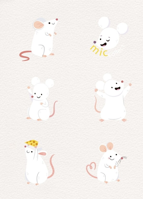 时尚白色设计卡通老鼠