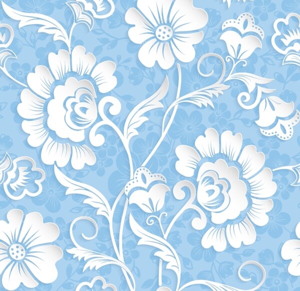蓝色花朵壁纸
