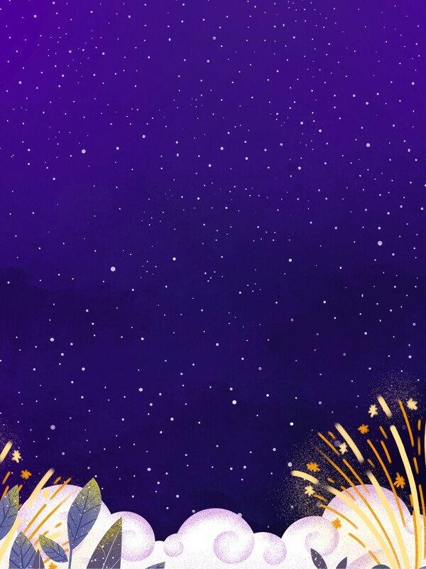 彩绘紫色星空背景设计