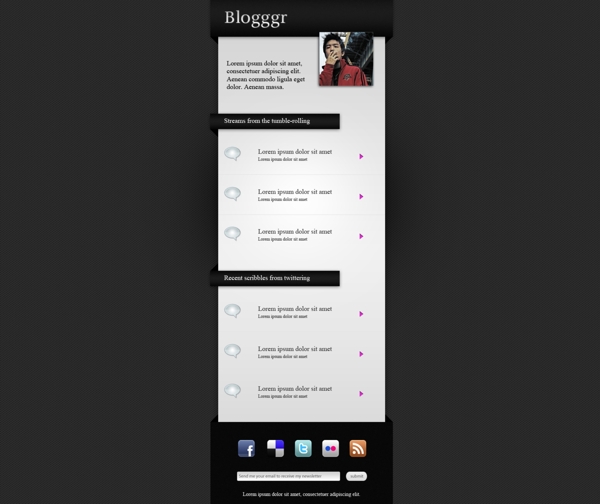 blogggr博客微博PSD