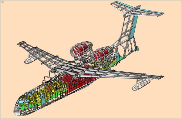 Be200多用途两栖飞机实体装配模型