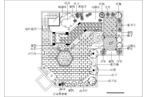 某屋顶花园设计全套平面图施工图