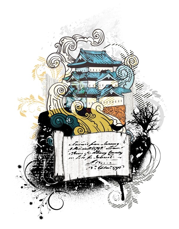 用矢量插畫寺
