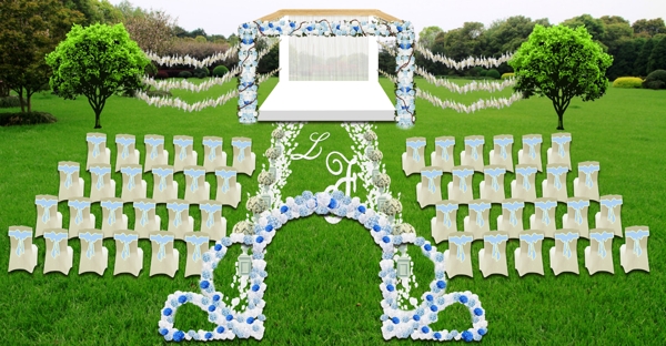 草坪婚礼效果图