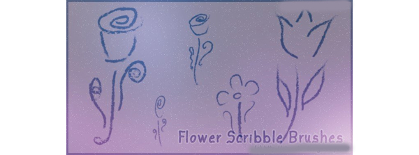 水彩花朵笔刷