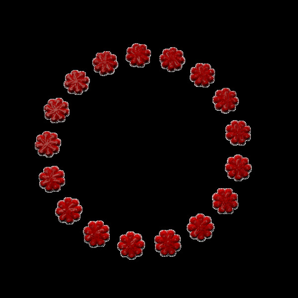 C4D创意红色花瓣装饰边框