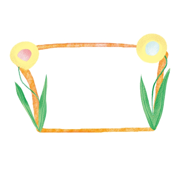 春夏花朵边框PNG图片