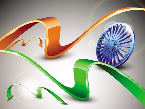 印度国旗的矢量插图