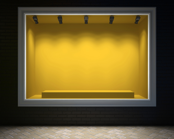 黄色灯光橱窗效果图