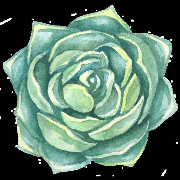 黃綠花蕊卡通透明素材