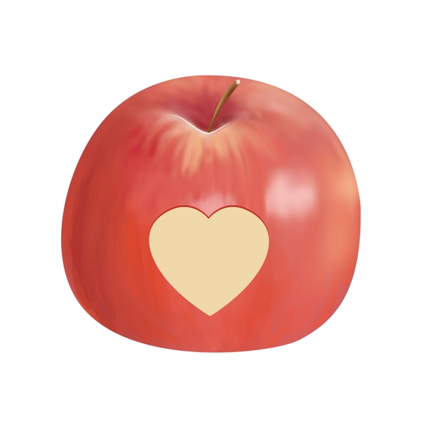 平安夜苹果爱心果肉形状装饰图案