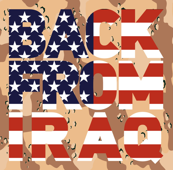从伊拉克回来伪装的美国国旗