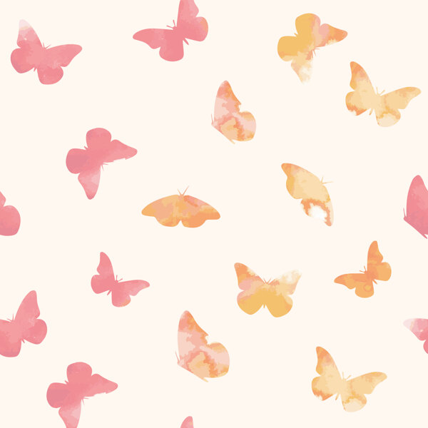 浪漫清新蝴蝶壁纸图案装饰设计