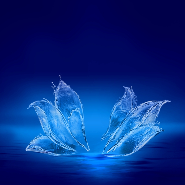 藍(lán)色水晶花瓣背景