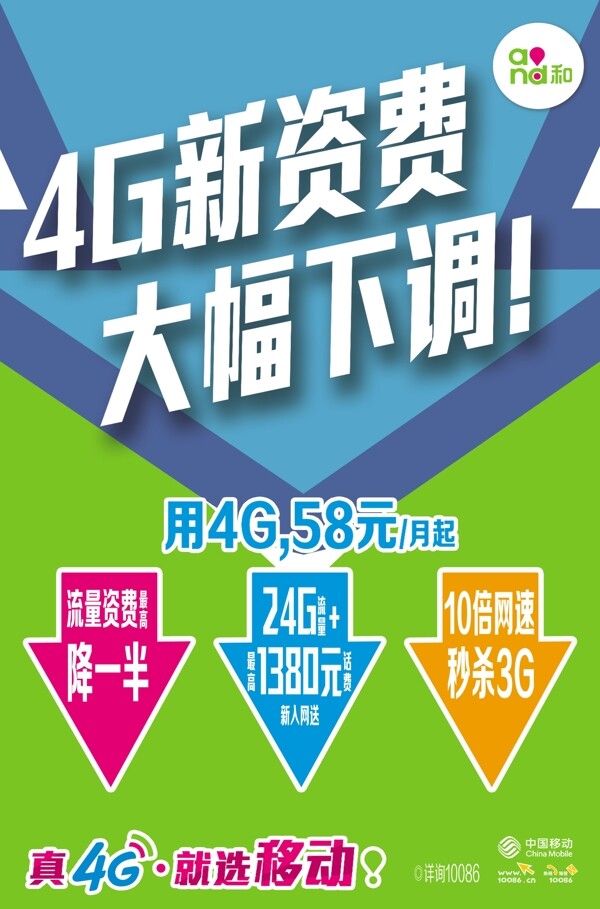 移动4G新资费全面降价图片