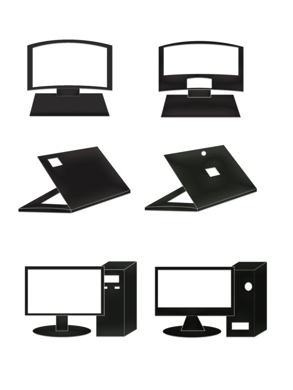 电脑台式笔记本黑色装饰图案简约