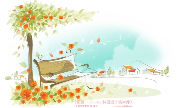 夢(mèng)幻風(fēng)景HanMaker韓國(guó)設(shè)計(jì)素材庫(kù)背景花紋底紋抽象線條