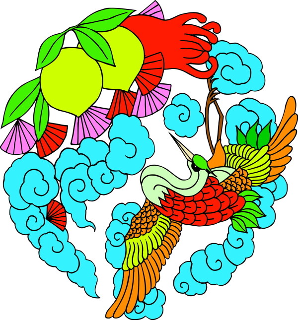 鳥(niǎo)獸吉祥插圖裝飾