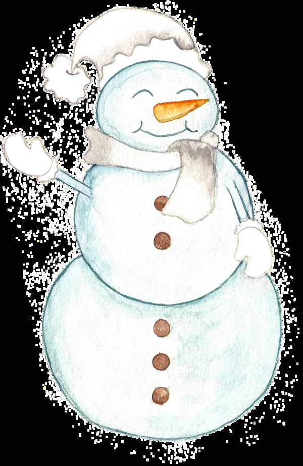 三球雪人透明素材