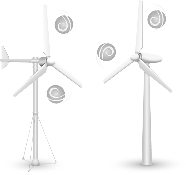 科技化风车发电节能矢量图