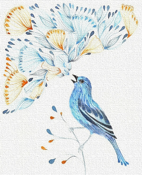 水彩花鳥