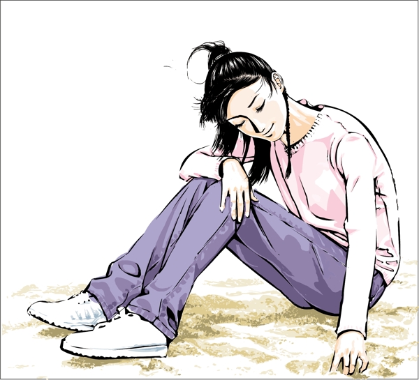 韓國(guó)矢量人物素材