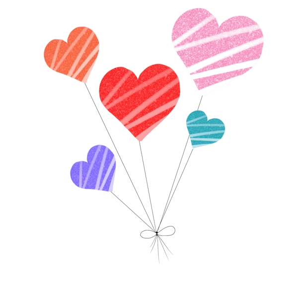 卡通粉色爱心漂浮气球