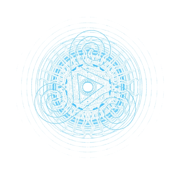 蓝色圆环魔法符号PSD透明底