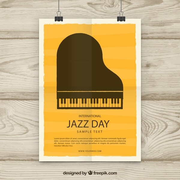 爵士乐日钢琴海报图片