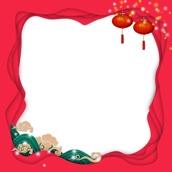 春節(jié)立體層次邊框