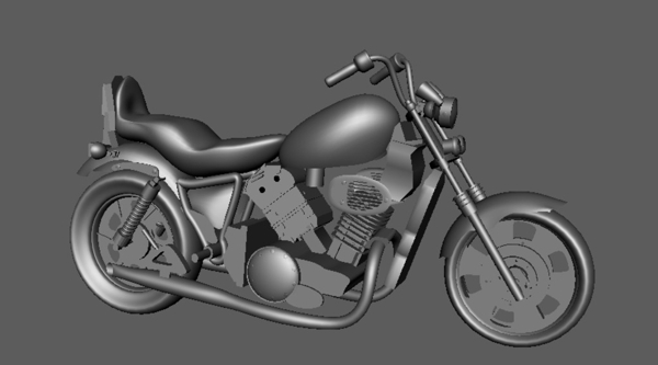 精致复古摩托车maya3d模型