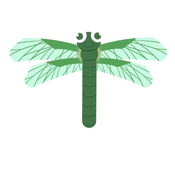 绿色蜻蜓风筝插画