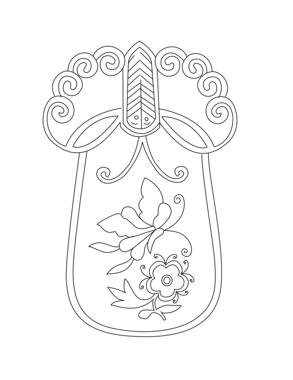 传统花卉图案线稿