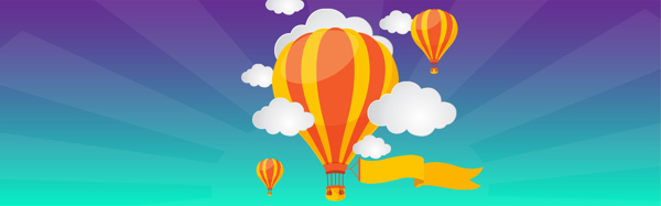 卡通熱氣球炫酷背景banner