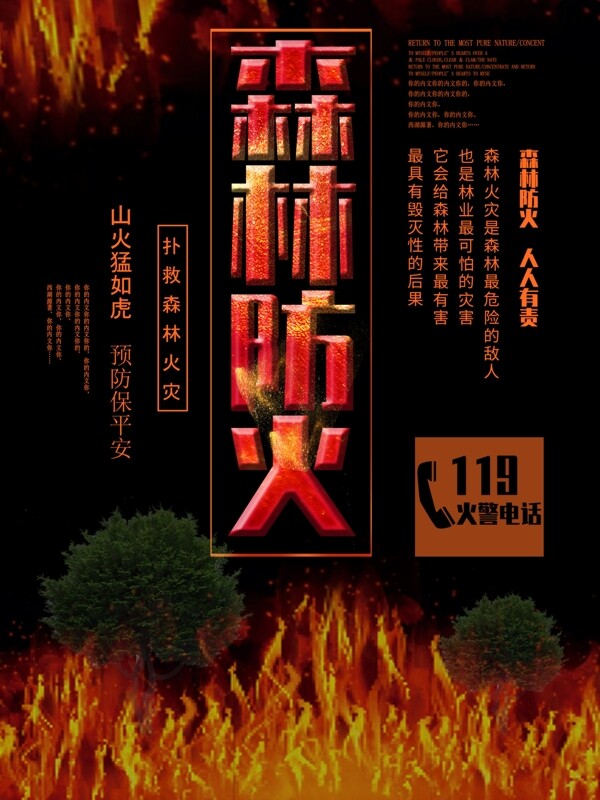 森林防火公益宣传海报