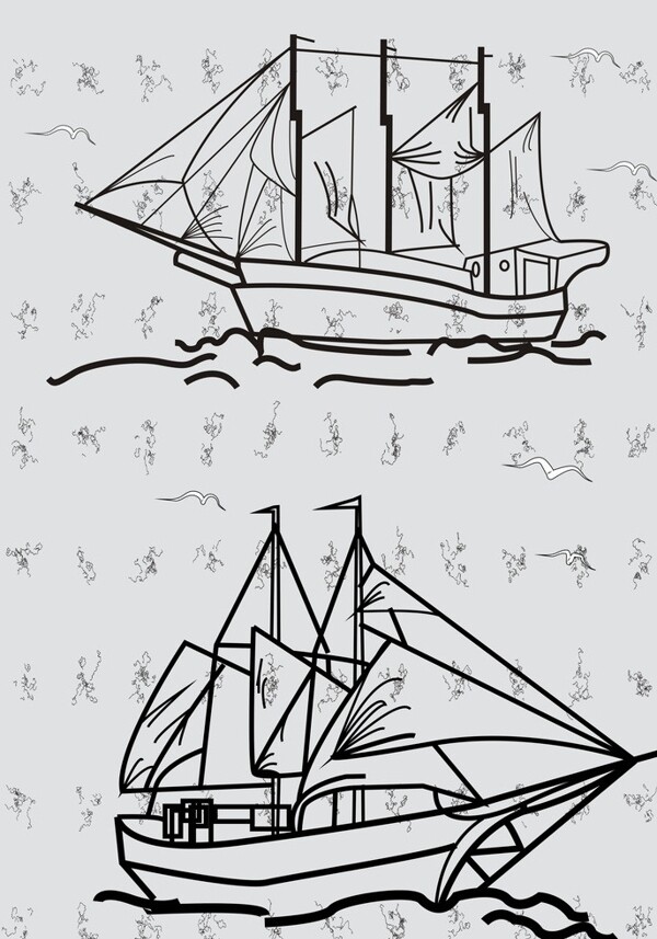 輪船素描圖圖片