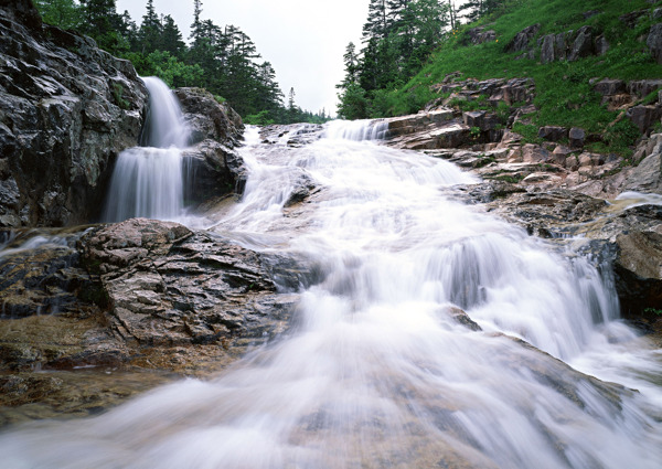 山水瀑布風(fēng)景綠林圖片