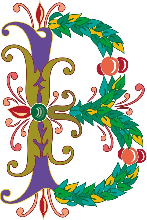 欧式花式字母b图片