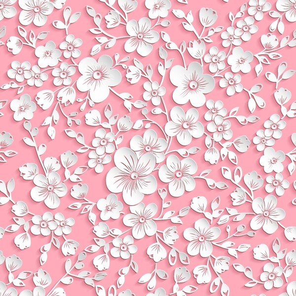 粉色立体纸雕花朵纹理