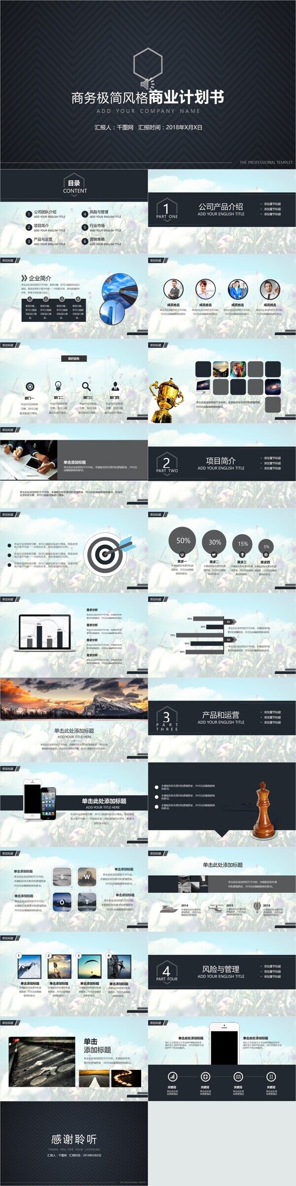 黑色大氣商業(yè)計劃書PPT模板