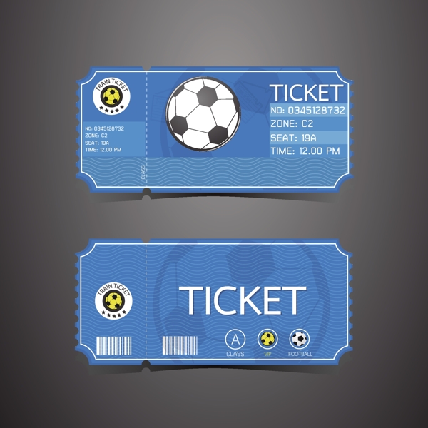 体育运动足球门票卡通矢量素材
