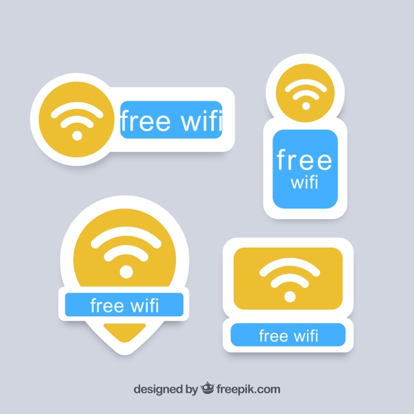 彩色免费WiFi标识