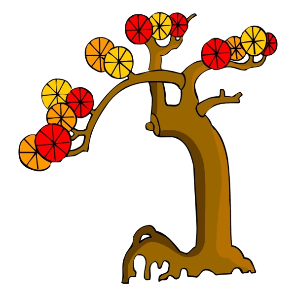 樹木古典插畫