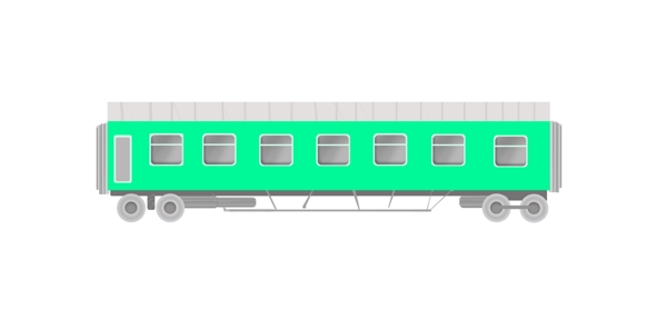 绿色的漂亮火车插画