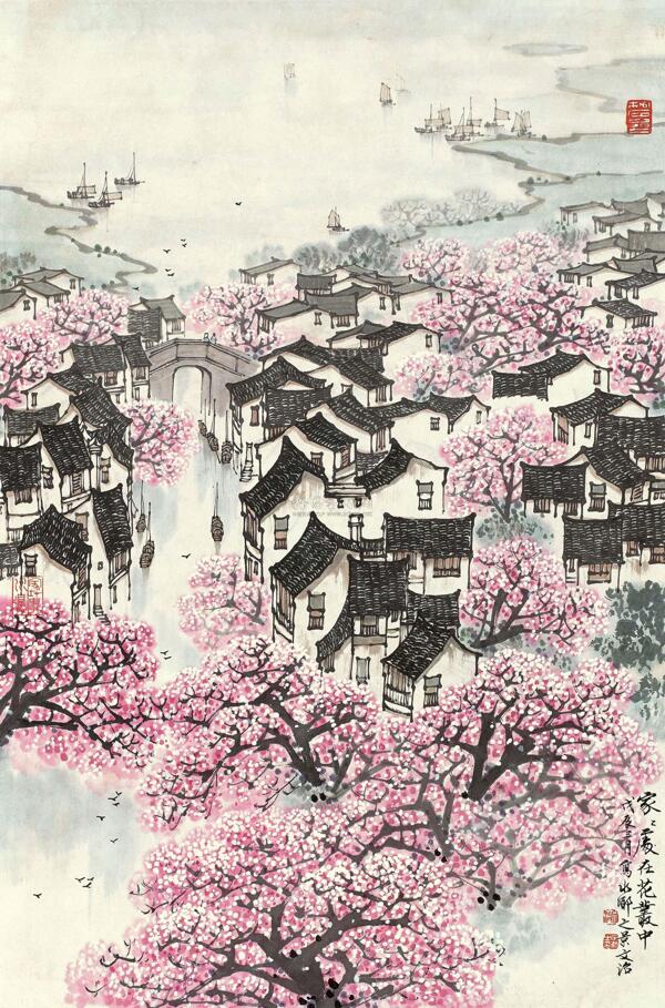 家家處在花叢中圖片