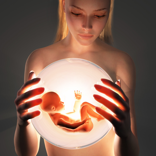 美女与胎儿图片
