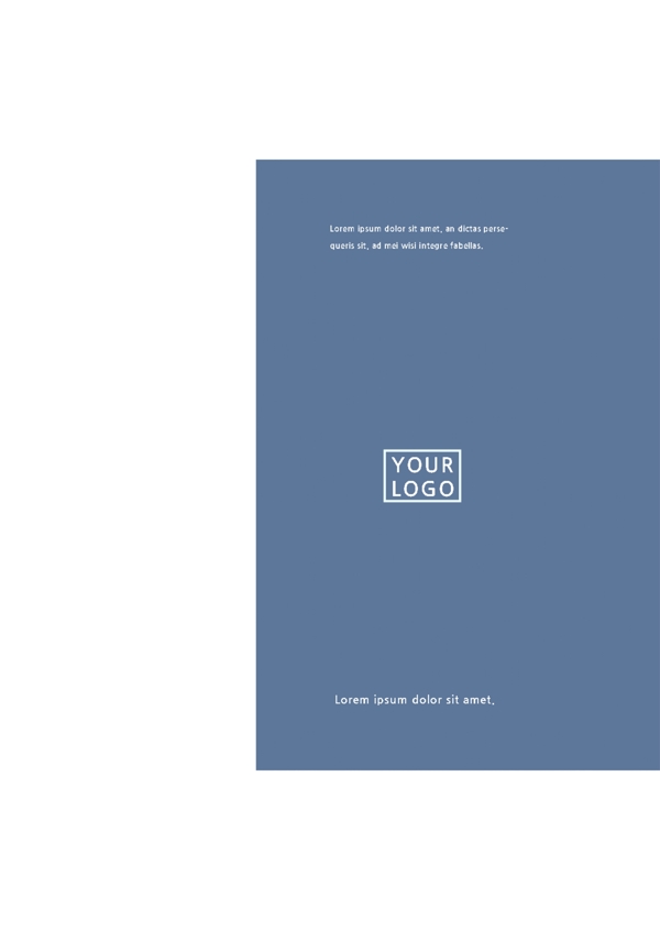 蓝白企业合作业务集团专辑封面模板