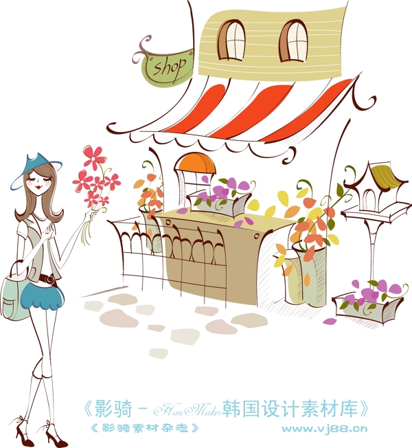 城市時尚生活矢量人物AI0180